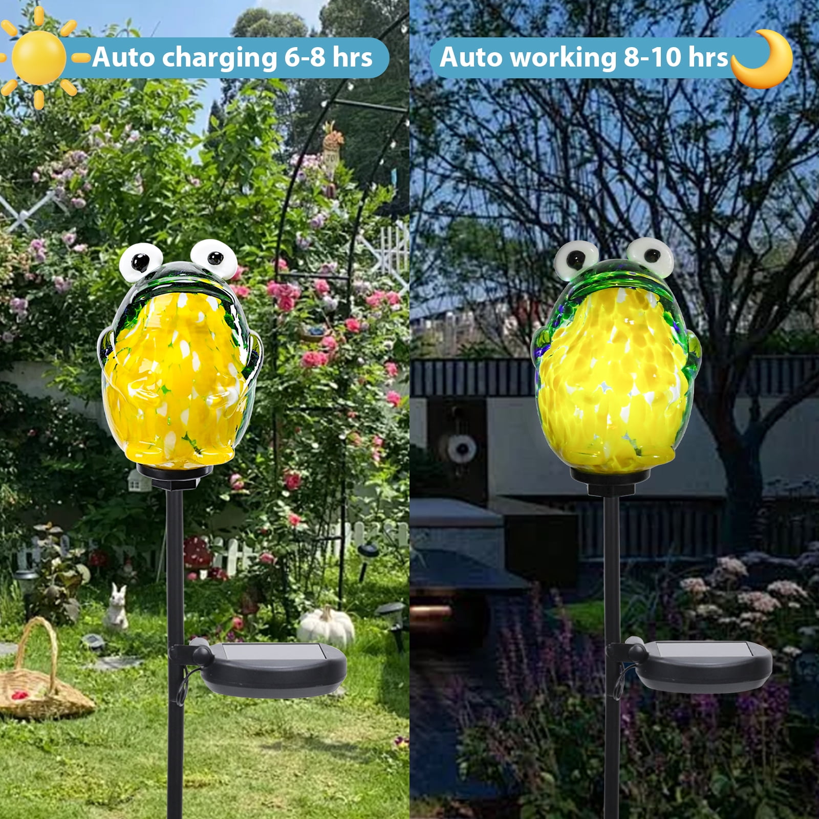 olar Garden Decorative Lights Outdoor, Mosaic Solar Light Waterproof LED Pathway Stake Light for Landscape Patio Yard Deck Walkway Decoration, 2 Pack