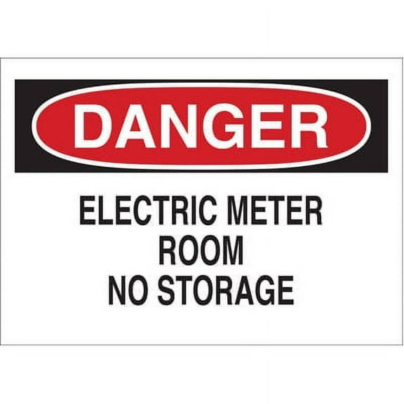 Pack of 1, Brady 25526, Danger Sign Electric Meter Room No Storage