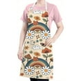 thumbnail image 5 of Red Mushroom Rainbow Light Pattern Apron-Garden Aprons for Women with Pockets-Cotton Linen Waterproof Kitchen Cooking Gardening Aprons Adjustable for Kitchen,Cooking,BBQ and Salon 33x27 Inch, 5 of 7