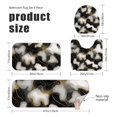 thumbnail image 3 of White and Gold Marble Pattern Bathroom Rug Set 4 Piece,Includes Contour,Lid Cover,Bath Mat,Non-Slip Extra Soft Absorbent Washable, 3 of 5