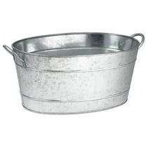 Tablecraft Galvanised Steel Oval Beverage Tub 21ltr | Party Tub, Drinks Pail, Beer Bottle Cooler CA2