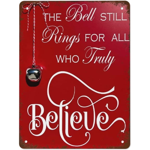 Antique Sign The Bell Still Rings The Sign Christmas Sign Holiday Decor Retro Wall Decor for Home Cafes Office Store Pubs Club Metal Sign Home Decor Tin Signs Wall Art 8x12 inch