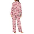 thumbnail image 6 of DISNIMO Skull Flower Printed Women's 2 Piece Lounge Sets Casual Loose Sleepwear Long Sleeve Button Down Nightwear with Long Pajama Pants Casual V Neck Loungewear, 3XL, 6 of 7
