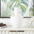 thumbnail image 2 of DecMode 13" Textured Cream Ceramic Vase with Ring Handles, 2 of 9