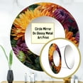 thumbnail image 3 of Designart "Orange Purple Mums In Bloom Bold Blossoms" Floral Rund Mirror For Wall Decor - Large Orange Round Print Mirror - Round Traditional Mirror 23" x 23" Inch - Wall Mounted Round Large Mirror, 3 of 5