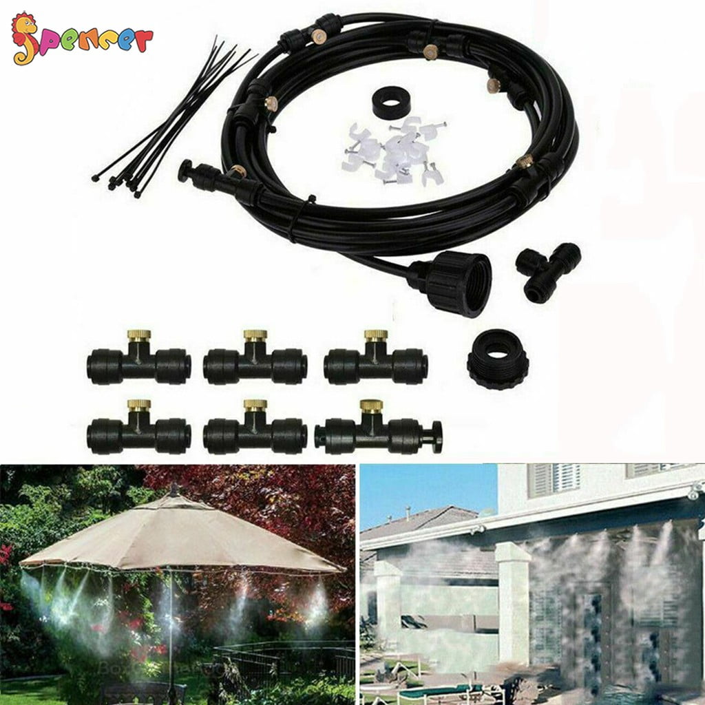 Patio Mist Cooling System Outdoor Garden Misting Kit Pool Air Water 50Ft Mister 
