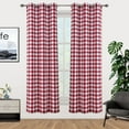 thumbnail image 1 of Red and White Farmhouse Buffalo Plaid Curtains,Light Filtering Curtains Rustic Home Decor Window Drapes Rod Pocket Privacy Panels for Bedroom,W37 x L95in,2 Panels, 1 of 7