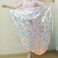 thumbnail image 4 of braveheart AssortedColor Party Ready Belly Dance Hip Scarf With Elastic Mesh Lining Unique Unbalanced Colorful Pink L, 4 of 6
