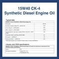 thumbnail image 2 of 15W40 Synthetic Diesel Engine Oil - 5 Gallon Pail (18L - 4.75 GAL), 2 of 4