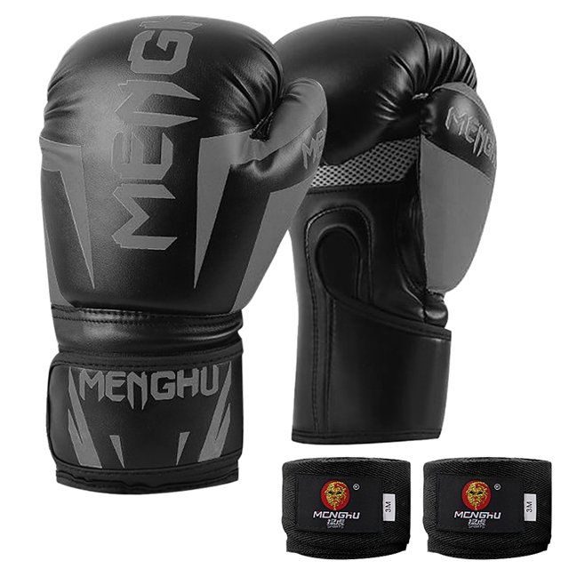 Manoplas de boxeo Guantes de boxeo con correas de soporte de muñeca Kick Boxing Muay Thai Punching T Tomshoo Manoplas de boxeo