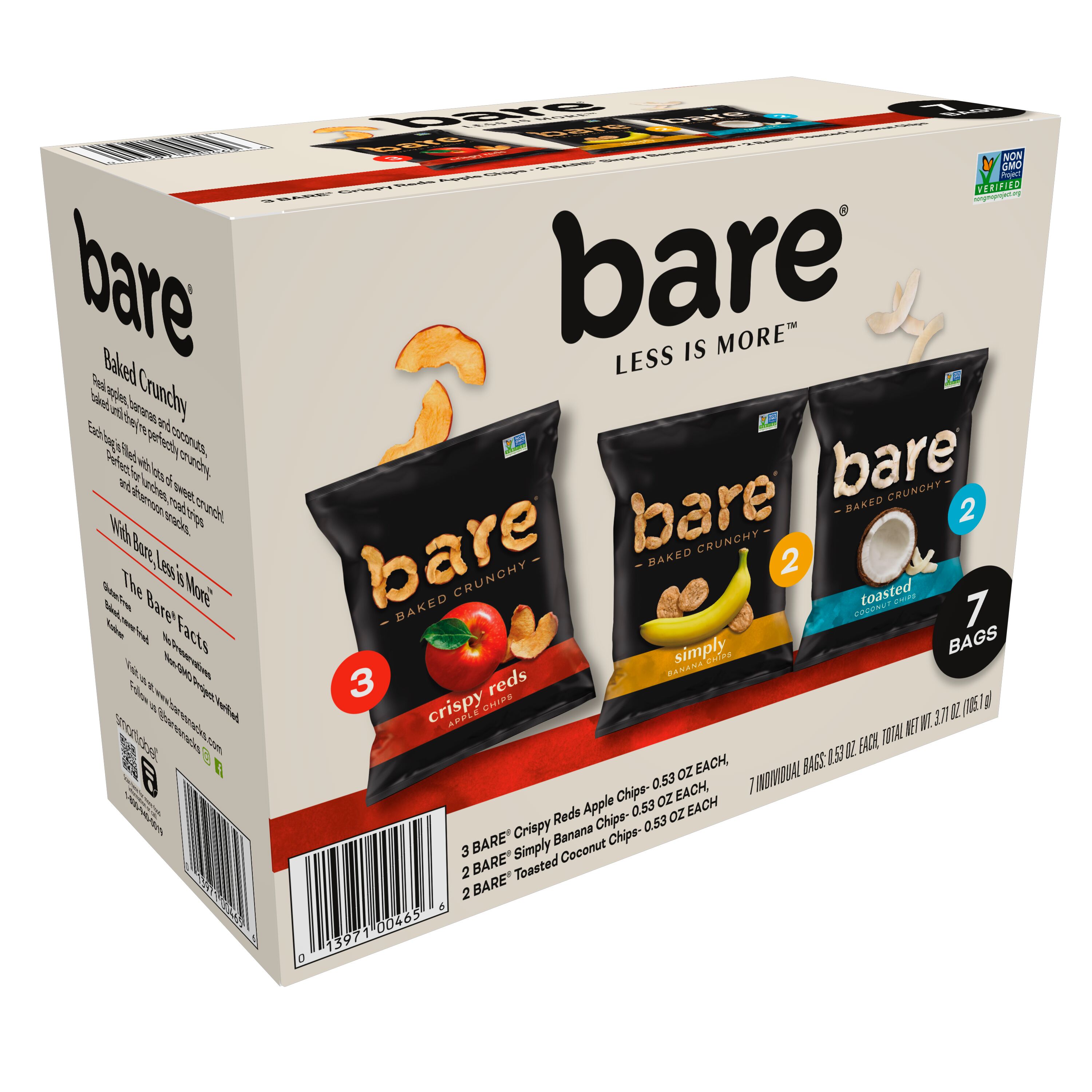 Bare, Baked Crunchy Fruit Chips Snack Pack, 0.53 oz Bags, 7 Count - image 2 of 12