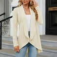 thumbnail image 7 of Aboser Dressy Casual Cardigans for Womens Drape Open Front Outwear Ruffles Long Sleeve Duster Cardigan Elegant Embroidery Blouse Tops Lightweight Work Coats, 7 of 7