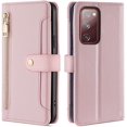 thumbnail image 5 of Phone Case for Samsung Galaxy S20 FE 5G 6.5 inch Wallet Cover and Screen Protector Flip Zipper Credit Card Holder Slot Stand S 20 EF UW S20FE5G S20FE 20S S2O Fan Edition 4G G5 Women Rose Gold, 5 of 17