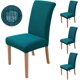 thumbnail image 1 of Fundas para sillas 4 Piezas, Funda elástica para Silla de Comedor Protector de Silla Moderno Lavable para decoración Fiesta Banquetes Oficina Hotel(Azul Pavo Real), 1 of 5