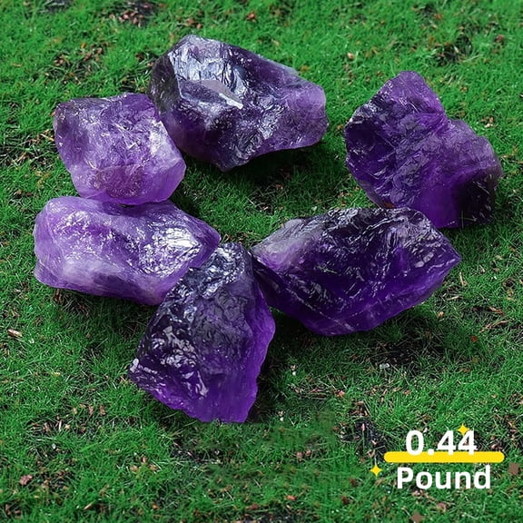 Topboutique Amethyst Crystals Rough Stones Natural Healing Crystal Reiki Stone for Tumbling Fountain Rocks Polishing Cutting Gemstone 200g,0.78-1.18 inch/2-3 cm