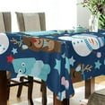 thumbnail image 3 of 60"x60" Christmas Snowman Tablecloth, Waterproof Washable Polyester Square Table Cover, Durable Tablecloth for Kitchen Dining Table Party Decor, 3 of 7