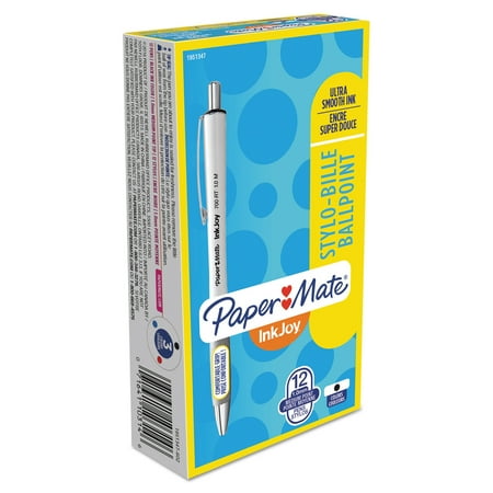 Paper Mate InkJoy 700 RT Retractable Ballpoint Pen, 1mm, Black Ink, White Barrel, Dozen