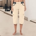 thumbnail image 3 of Summer Women Plus Size Capris Outdoor Casual Sports Cropped Pants Overalls Thin Loose Cargo Shorts, 3 of 6
