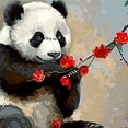 thumbnail image 6 of Acheng Panda Bear Flowers Round Tablecloth 100% Polyester Fiber Full Width Single-Sided Printing 42-46, 6 of 8