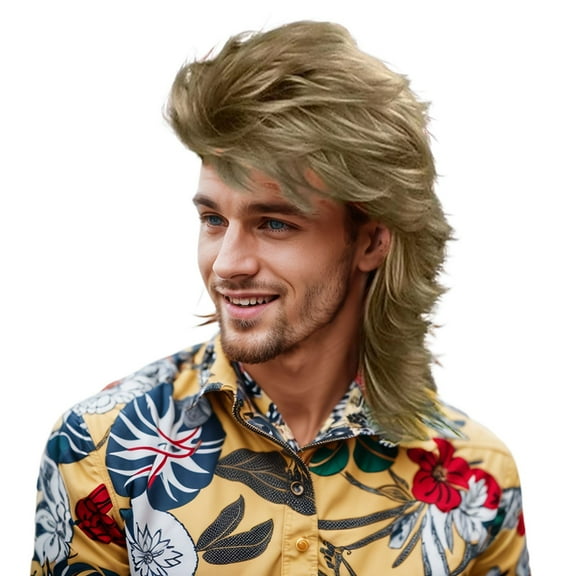 Retro 80s Men Wig Classic Hairpiece For Parties Easy Wear Style Accessory