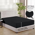 thumbnail image 2 of Couture Charm Twin-XL (39"x80") Fitted Sheet - Bottom Sheet Fits Upto 10-12" Deep Pocket - Soft 600-TC Egyptian Cotton - Easy Care -1 Fitted Sheet Only (Solid, Black), 2 of 4
