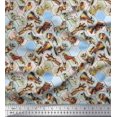 thumbnail image 1 of Soimoi Silk Fabric Geometric,Bird & Animals Patchwork Fabric Prints by Yard 42 Inch Wide, 1 of 3