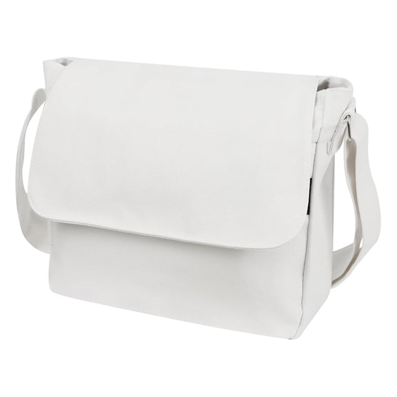 Toptie Classic Canvas Messenger Bag, White Canvas Shoulder Bag Side Bag for Men and Women