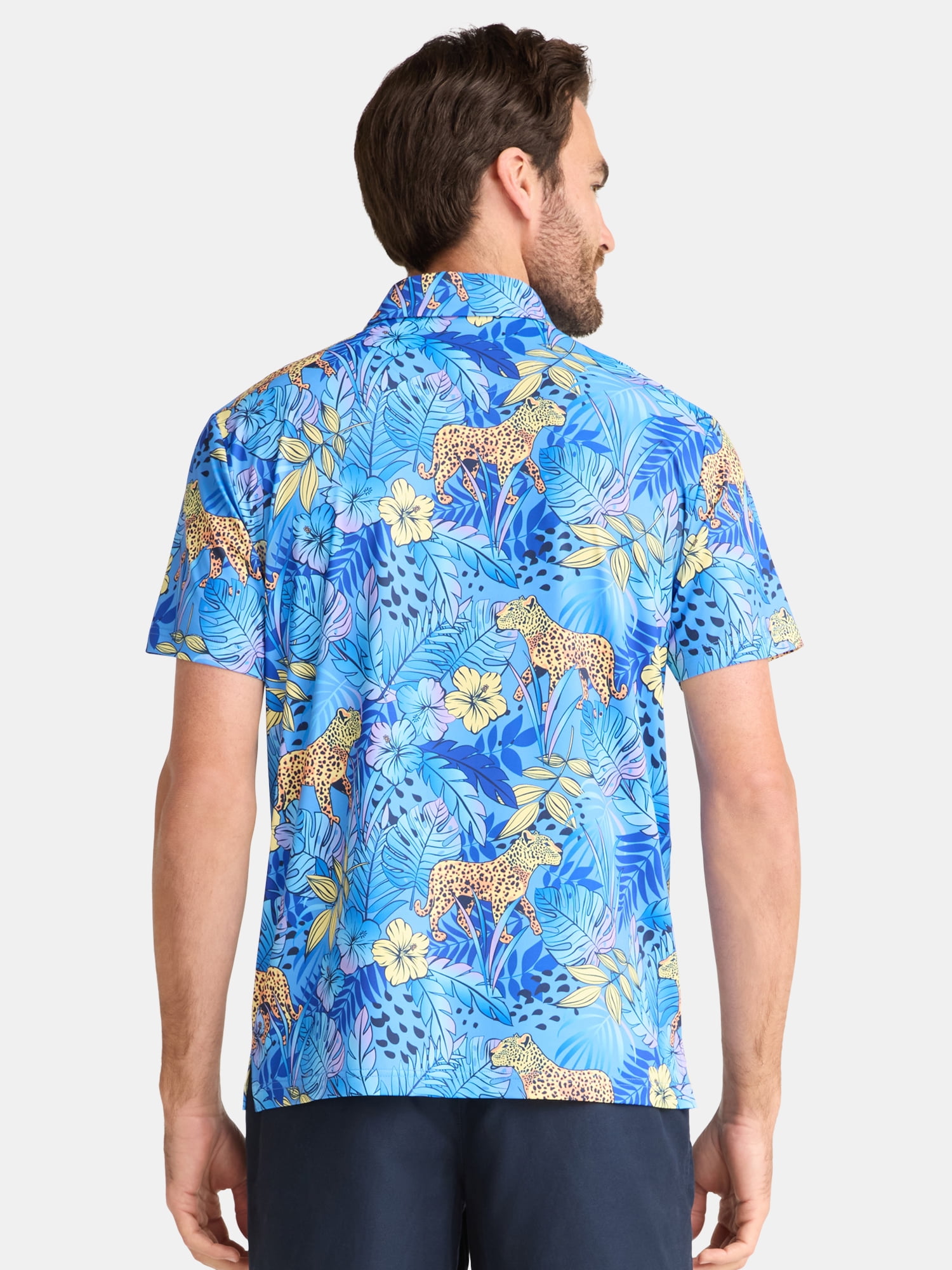 Birdie Bound Men's and Big Men's Novelty Print Golf Polo Shirt, Sizes S-5XL