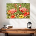 thumbnail image 2 of Elephant Stock Tropical Flamingo Wall Art - Horizontal Canvas Wall Art - Living Room Wall Decor - Animal Canvas - Green And Pink Decor By Paul Brent - 24" x 16", 2 of 8