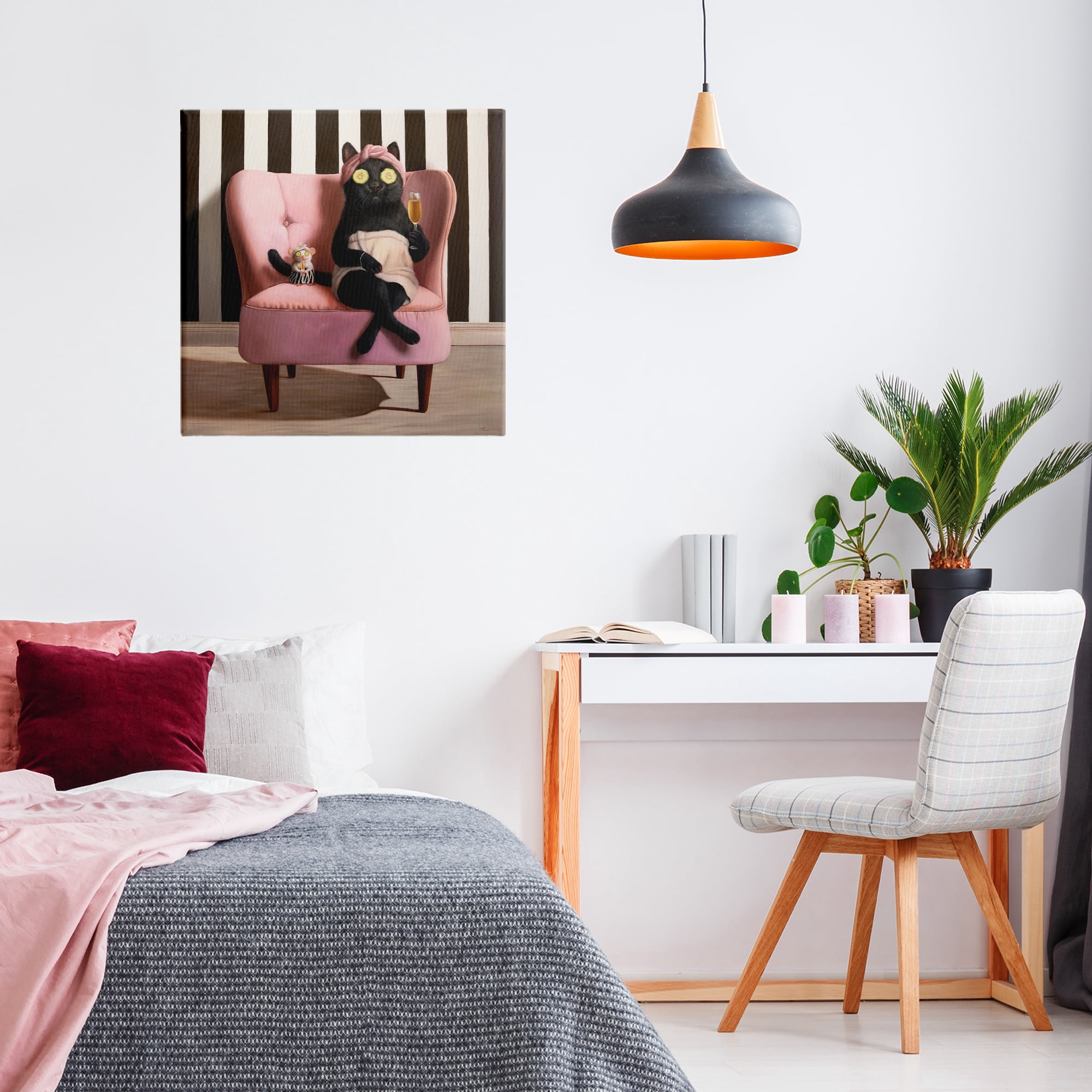 Stupell Industries Pamper Party Cat Canvas Wall Art, design by Lucia Heffernan
