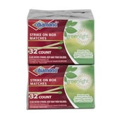Diamond Green Light Strike On Box Matches, 10 Matchboxes, 32 Matches Each