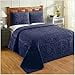 thumbnail image 3 of Better Trends BSTRQUNV Better Trends Collection Trevor Ensemble Couvre-Lit Queen 100 % Coton en Marine, 3 of 4