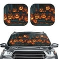thumbnail image 2 of Windshield Sun Shade, Halloween Carved Pumpkin (2) Foldable Car Sun Shade Windshield for Front, 2 Pieces, 2 of 7