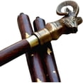 thumbnail image 2 of Maritime Treasuresr Antique Brass Walking Cane Mountain Goat Style Walking Stick Brass Bronze Handle Decorative Design Medieval Replicas Cosplay Wooden Seniors Walking Stick, 2 of 3