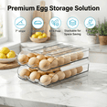 thumbnail image 7 of 36-Count 2-Tier Rolling Egg Holder, Clear Plastic Stackable Egg Container with Lid, 7 of 7
