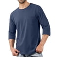thumbnail image 2 of SEROYE Long Sleeve T-Shirts Crew Neck Solid Casual Lightweight Breathable Pullover with Pocket Daily Sport Tops (XL, Navy), 2 of 5
