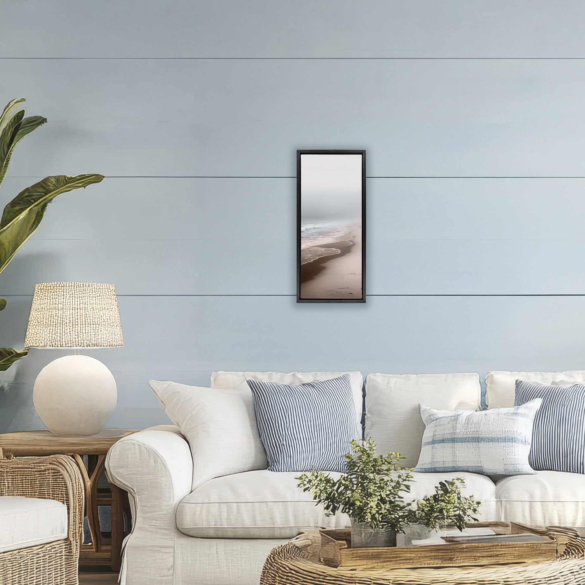 Take Me Down To Sea Again Black Framed Floater Canvas Wall Art, design by Sasha