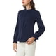 thumbnail image 4 of INSPIRAR CHIC Blusa de Manga Larga con Cuello Alto y Botones para Mujer con Volantes XL Azul Marino, 4 of 8