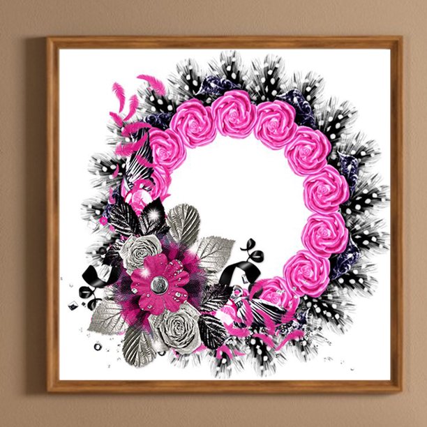 Cuadros Decorativos Pintura de diamante 5D DIY Taladro redondo completo Guirnalda multicolor Decoración para el hogar (LP624) Wdftyju embutido en tela