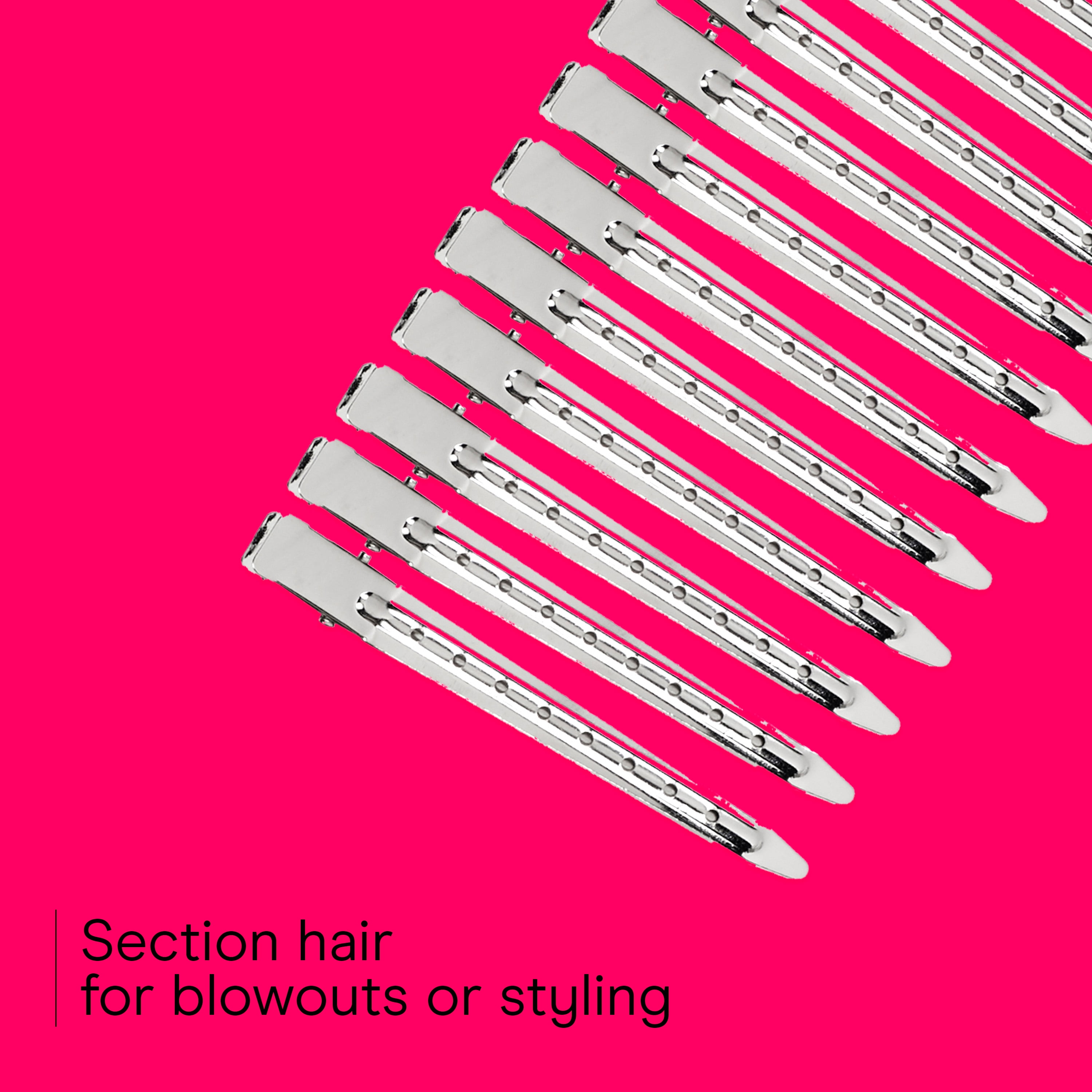 Conair Single Prong Pin-Up Salon Hair Setting Clips, Silver, 30 Count