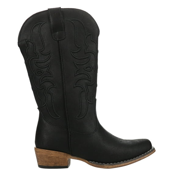 Roper Womens Riley Flextra Cord Embroidered Snip Toe Cowboy Mid Calf Boots