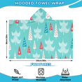 thumbnail image 2 of Turquoise Christmas Tree Pattern Hooded Bath Towel，60"x35" for Ages 3 To 12 Kids, Quick Dry Lightweight Soft Microfiber Hood Beach Towel Cover Up for Kids, 2 of 7