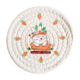 thumbnail image 2 of HongHeng 1Pc Bunny Carrot Easter Placemat, 7 Inch Spring Holiday Round Table Mats for Dining Decoration, 2 of 6