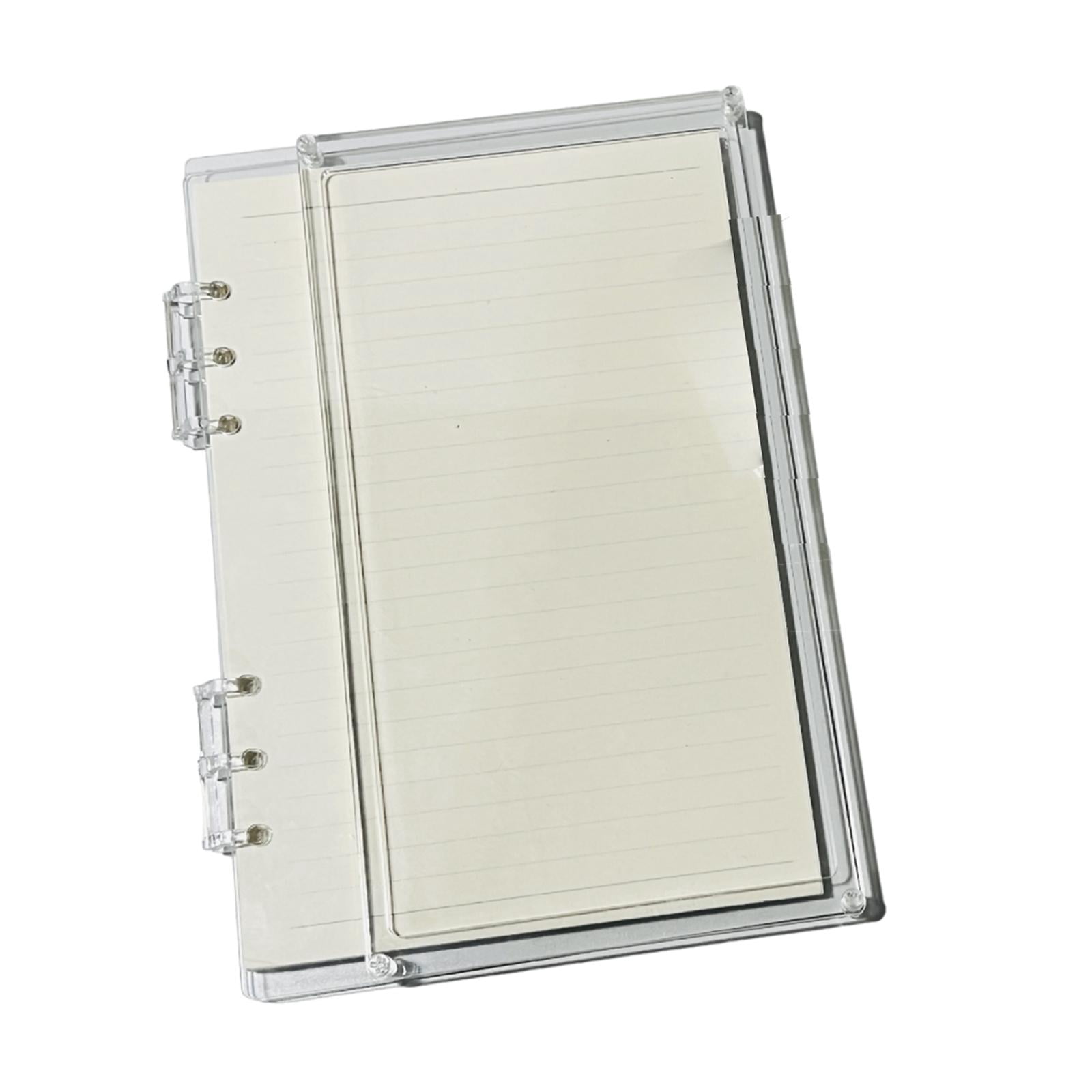 FVDPWYE Loose Page Diary Book 6 Ring Writing Paper Refill Clear Cover A5/A7 Notebook for A5 Clear