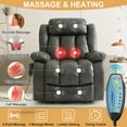 thumbnail image 4 of INGALIK Power Lift Recliner Chair Dual Motor, Infinite Position Lay Flat Recliners for Adult & Elderly with Heat & Massage, Large, Type-C Charge, Lumbar Pillow for Living Room, Leather (Gray), 4 of 14