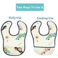 thumbnail image 2 of Baby bibs Waterproof Todder bib - Feeding Bib with Crumb Catcher Pocket Starter Bib For Infants Boys Girls Washable Soft Stain and Odor Resistant 4 Packs 6-24 M, 2 of 7
