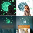 thumbnail image 1 of Extraíble Moon Stars Glow In The Dark Sticker para niños Night Luminous Room Wall Decal Stickers MFZFUKR SNFLD421, 1 of 9