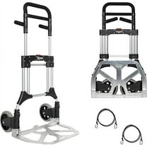 Vergo Industrial 400 lb Capacity Heavy Duty Folding Hand Truck Dolly Cart with Telescoping Handle, Aluminum Foldable Cart with Wheels