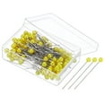 thumbnail image 1 of Alfileres de Coser Uxcell, Alfiler Recto de 1.5 pulgadas con Cabeza de Bola Perlada de Plástico, Dorado, Paquete de 100, 1 of 6