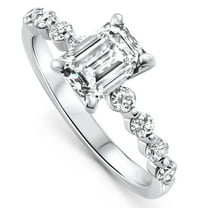 Pompeii Certified 2 1/3Ct Emerald Cut Diamond Engagement Ring 14k Gold Lab Grown